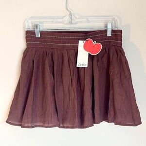Cider Brown Flowy Skort – Elastic Waist  NWT